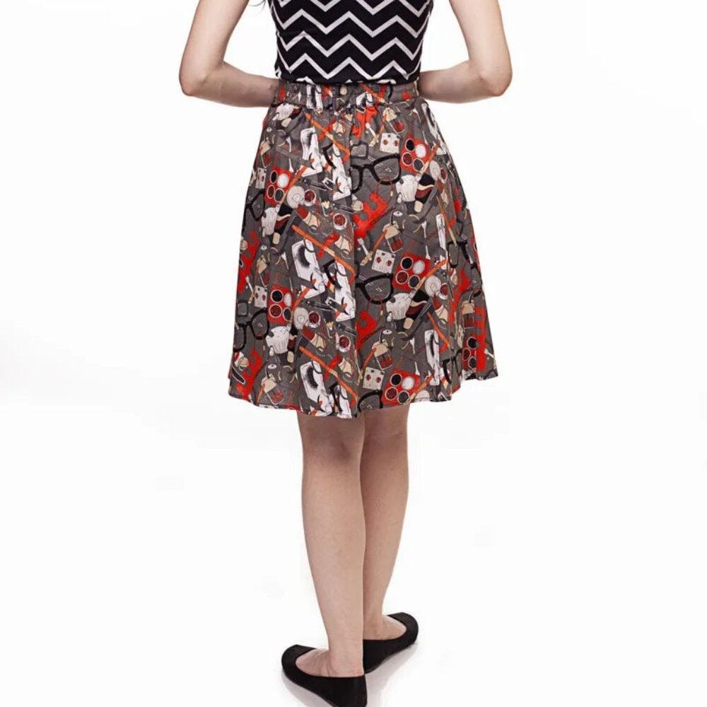 Retrolicious 3555 Purse Fillers A-Line Skirt 100% cotton with pockets size SMALL - Picture 12 of 12